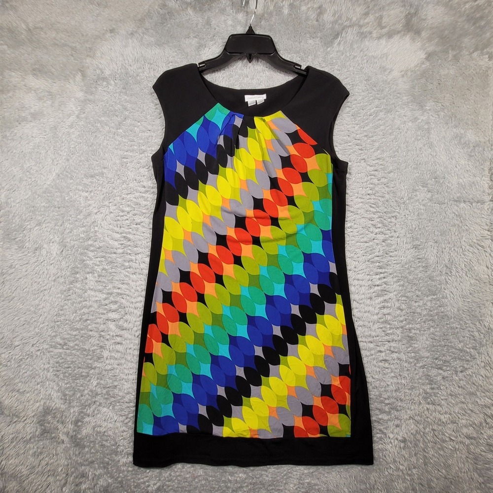 London Times Dress Size 10 Multicolor Geometric Print Career Casual